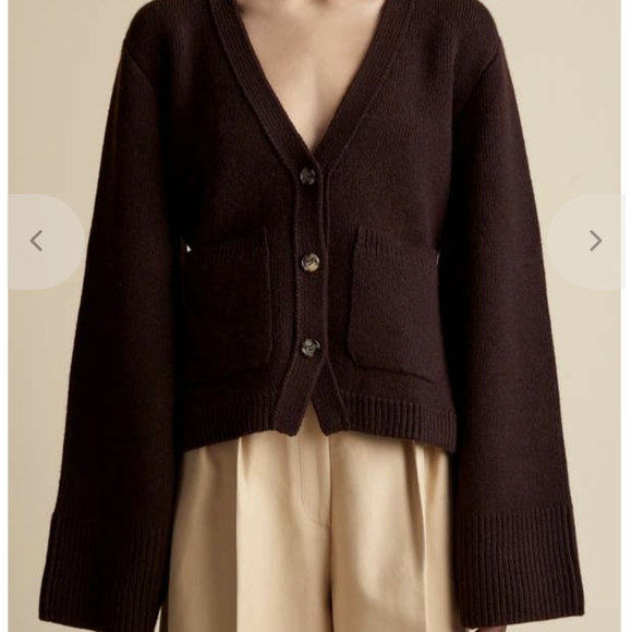 KHAITE Deep Brown Cardigan Sweater - Picture 2 of 7
